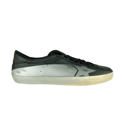 Golden Goose - Elevated Black Leather Sneakers with Silver Accent