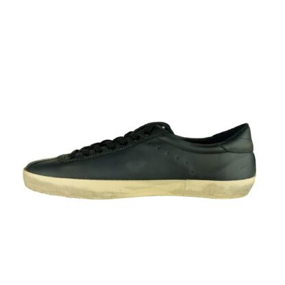 Golden Goose - Elevated Black Leather Sneakers with Silver Accent