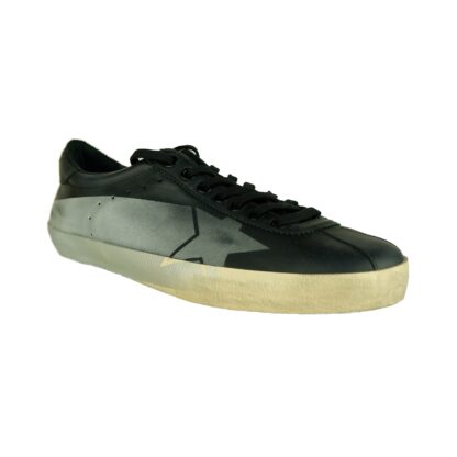 Golden Goose - Elevated Black Leather Sneakers with Silver Accent