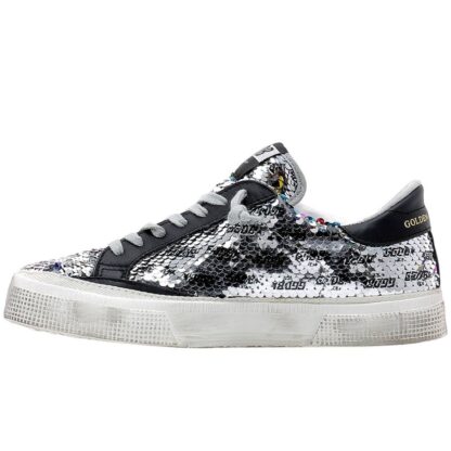 Golden Goose - Glittering Sequins Calfskin Sneakers for Women