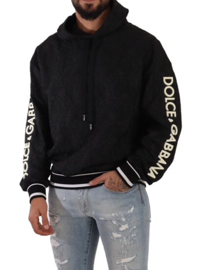 Dolce & Gabbana - Elegant Black Logo Detailed Hooded Sweatshirt