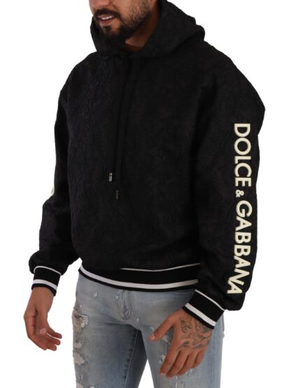 Dolce & Gabbana - Elegant Black Logo Detailed Hooded Sweatshirt