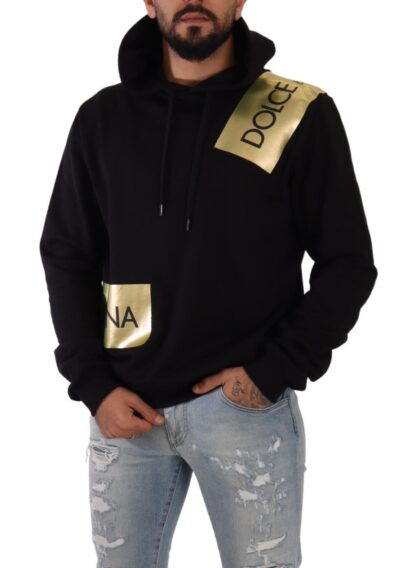 Dolce & Gabbana - Elevate Your Style with a Black Golden-Logo Pullover