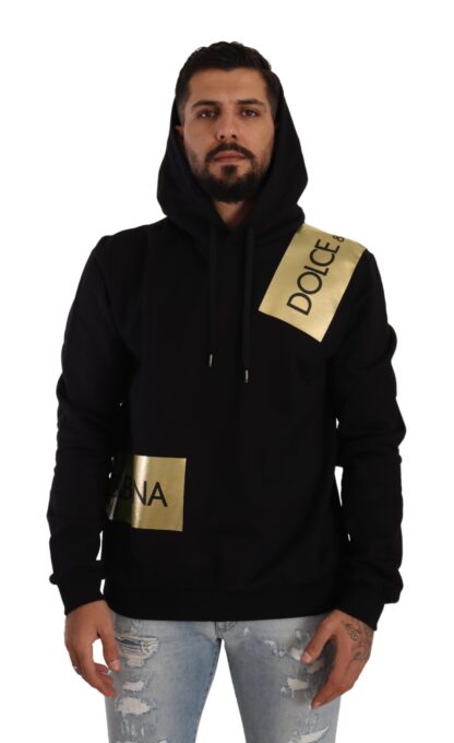 Dolce & Gabbana - Elevate Your Style with a Black Golden-Logo Pullover