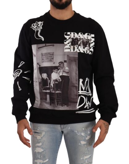 Dolce & Gabbana - Sicilian Motif Black Cotton Sweater