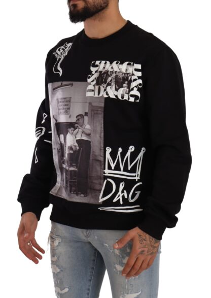 Dolce & Gabbana - Sicilian Motif Black Cotton Sweater