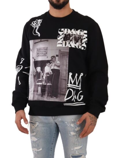 Dolce & Gabbana - Sicilian Motif Black Cotton Sweater