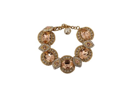 Dolce & Gabbana - Champagne Crystal Gold Chain Bracelet