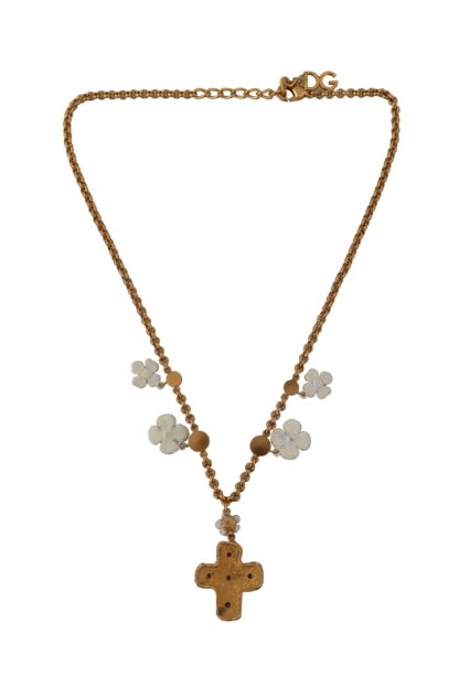 Dolce & Gabbana - Elegant Gold Charm Cross Necklace