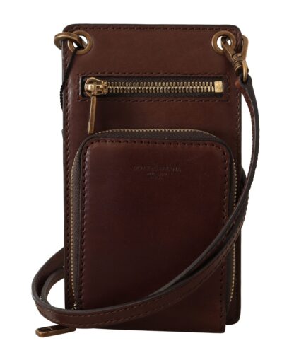 Dolce & Gabbana - Elegant Leather Phone Wallet with Detachable Strap