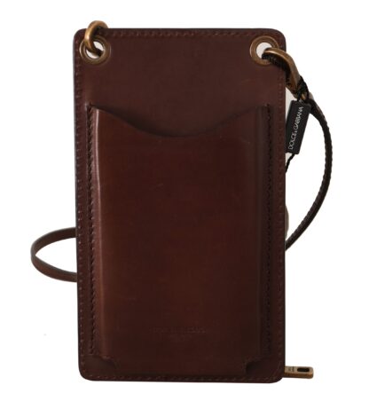 Dolce & Gabbana - Elegant Leather Phone Wallet with Detachable Strap