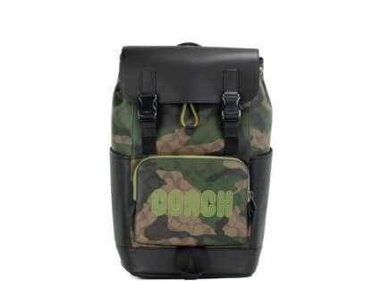 COACH - Large Signature Camo Print Coated Canvas Track Backpack Bookbag