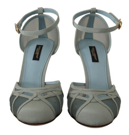 Dolce & Gabbana - Elegant Blue Mesh Ankle Strap Sandals