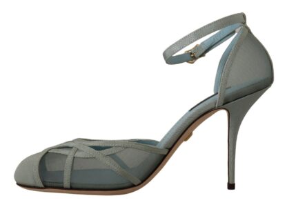 Dolce & Gabbana - Elegant Blue Mesh Ankle Strap Sandals