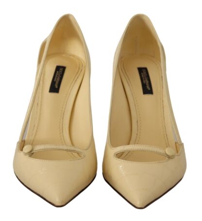 Dolce & Gabbana - Chic Pointed Toe Leather Pumps in Sunshine Yellow