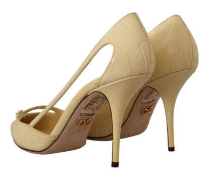 Dolce & Gabbana - Chic Pointed Toe Leather Pumps in Sunshine Yellow