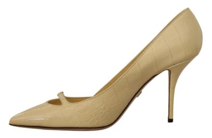 Dolce & Gabbana - Chic Pointed Toe Leather Pumps in Sunshine Yellow