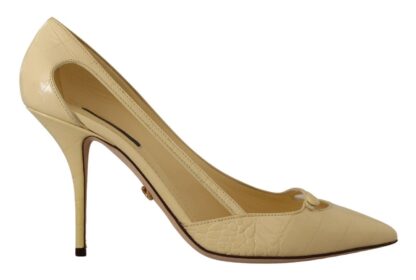 Dolce & Gabbana - Chic Pointed Toe Leather Pumps in Sunshine Yellow