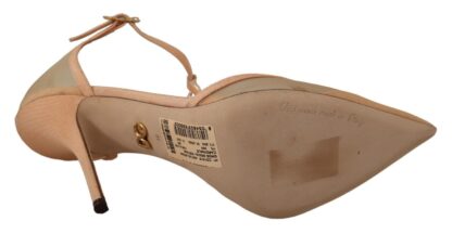 Dolce & Gabbana - Elegant Beige Mesh T-Strap Pumps