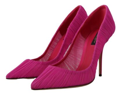 Dolce & Gabbana - Elegant Pink Tulle Mesh Heels Pumps