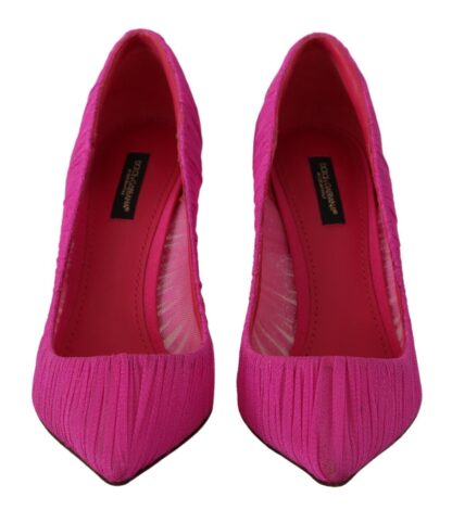 Dolce & Gabbana - Elegant Pink Tulle Mesh Heels Pumps