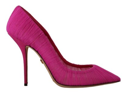 Dolce & Gabbana - Elegant Pink Tulle Mesh Heels Pumps