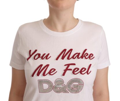 Dolce & Gabbana - Chic White Cotton Tee with D&G Motif