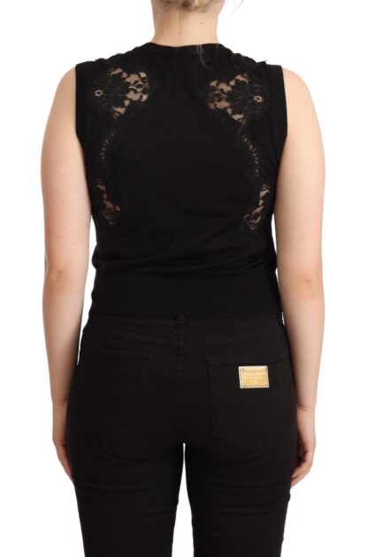 Dolce & Gabbana - Silk Cashmere Sleeveless Top in Chic Black