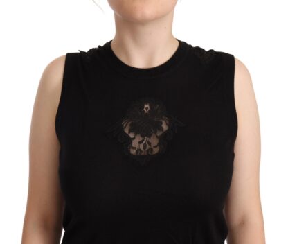 Dolce & Gabbana - Silk Cashmere Sleeveless Top in Chic Black