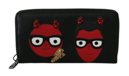 Dolce & Gabbana - Chic Black and Red Leather Continental Wallet