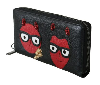 Dolce & Gabbana - Chic Black and Red Leather Continental Wallet