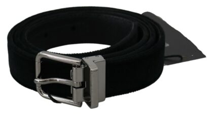 Dolce & Gabbana - Elegant Black Leather Belt with Velvet Interior