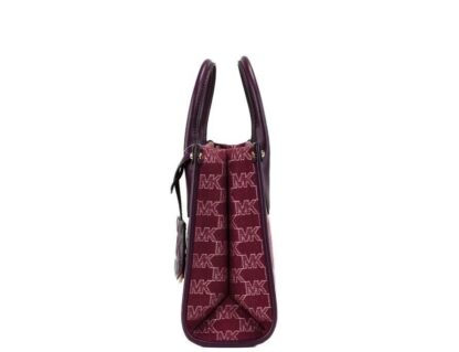 Michael Kors - Mirella Small Mulberry Canvas Top Zip Shopper Tote Crossbody Bag