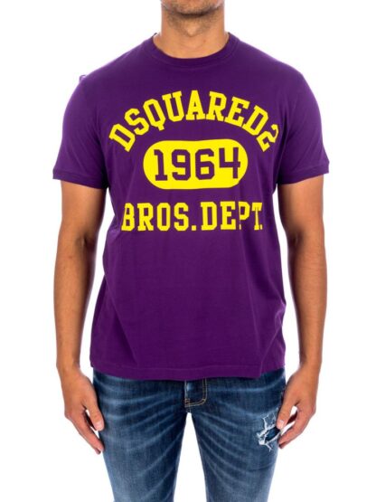 Dsquared² - Elegant Purple Roundneck Tee with Iconic Print