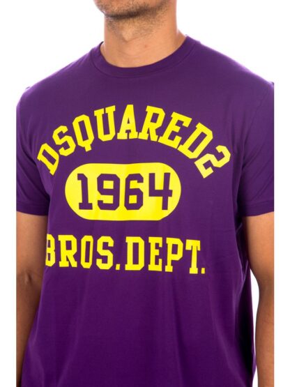 Dsquared² - Elegant Purple Roundneck Tee with Iconic Print