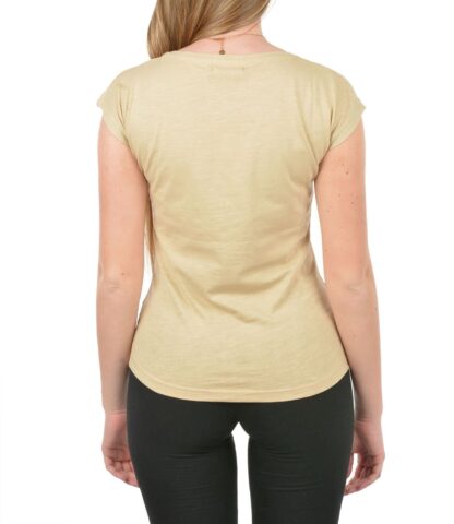 Yes Zee - Beige Tiger Print Tee with Brass Accents