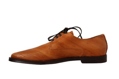 Dolce & Gabbana - Elegant Eel Leather Lace-Up Formal Flats