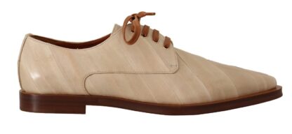 Dolce & Gabbana - Elegant Beige Eel Leather Formal Flats