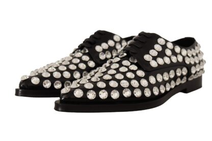 Dolce & Gabbana - Crystal-Embellished Leather Formal Flats