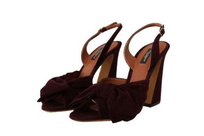 Dolce & Gabbana - Elegant Purple Suede Heels Sandals