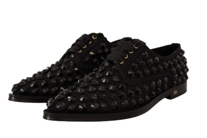 Dolce & Gabbana - Elegant Gros Grain Lace-Up Jeweled Flats