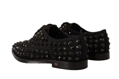 Dolce & Gabbana - Elegant Gros Grain Lace-Up Jeweled Flats