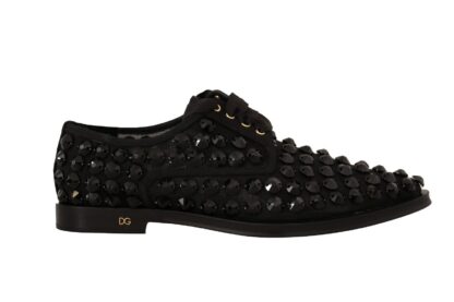 Dolce & Gabbana - Elegant Gros Grain Lace-Up Jeweled Flats