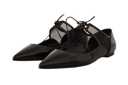 Dolce & Gabbana - Elegant Pointed Toe Lace-Up Ballerina Flats