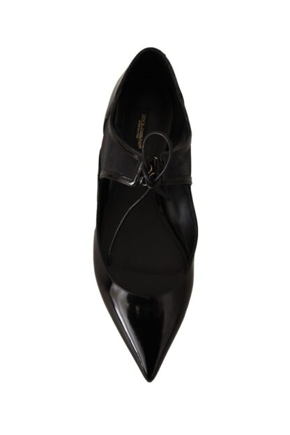 Dolce & Gabbana - Elegant Pointed Toe Lace-Up Ballerina Flats