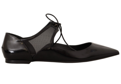 Dolce & Gabbana - Elegant Pointed Toe Lace-Up Ballerina Flats