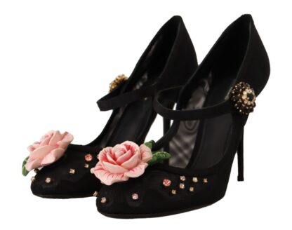 Dolce & Gabbana - Elegant Floral Crystal Mesh Pumps