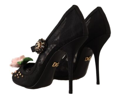 Dolce & Gabbana - Elegant Floral Crystal Mesh Pumps