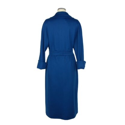 Made in Italy - Elegant Blue Wool Coat with Loro Piana Fabric