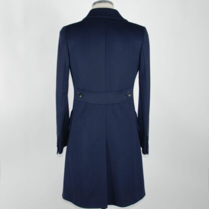 Made in Italy - Elegant Blue Virgin Wool Martingale Coat